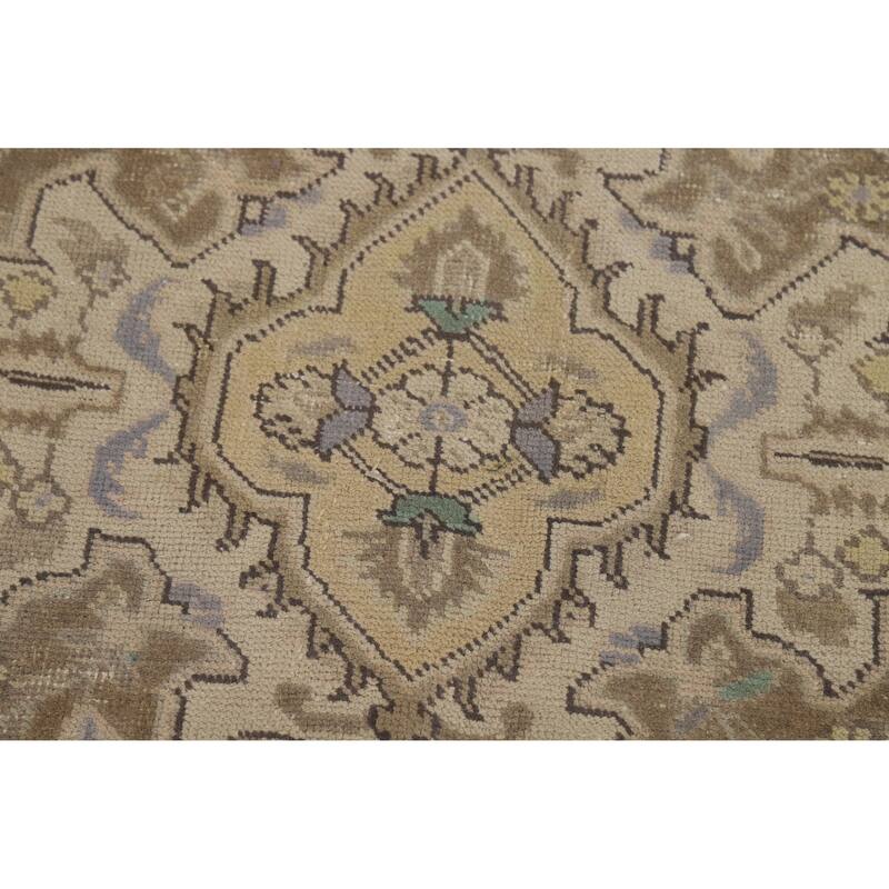 Traditional Grey Tabriz Persian Vintage Area Rug Handmade Wool Carpet - 9'7" x 12'7"