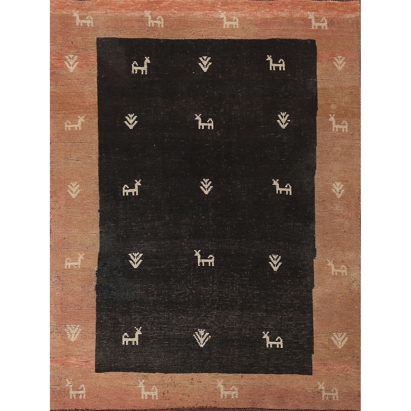 Tribal Gabbeh Persian Home Decor Area Rug Wool Handmade Foyer Carpet - 4'11"" x 6'0 -  Rug Source, PORT-9341