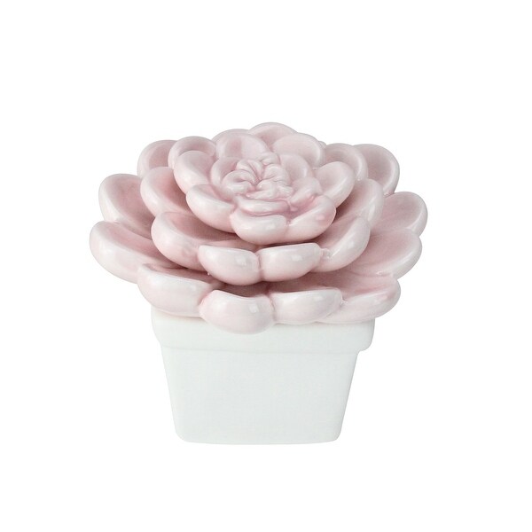 3.25” Pastel Pink Contemporary Potted Ceramic Succulent Plant - N/A