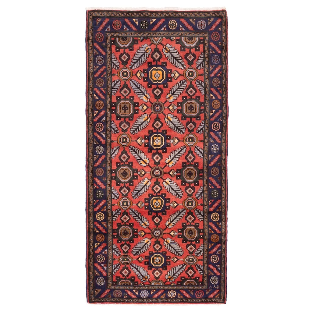 ECARPETGALLERY Hand-knotted Andelz Light Red Wool Rug - 3'1 x 6'9
