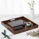 preview thumbnail 4 of 76, KINWELL Square Black Walnut Wood Serving Tray Ottoman Tray with Handles