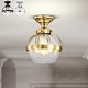 preview thumbnail 1 of 22, Concordia Semi Flush Mount Ceiling Light Brass Gold and Clear Glass Finish 1-Light - N/A