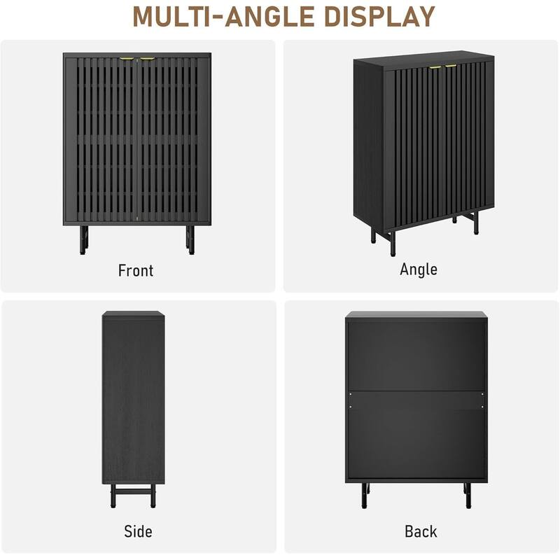 6-Tier Farmhouse Rattan Shoe Storage Cabinet for Entryway Foyer Hallway