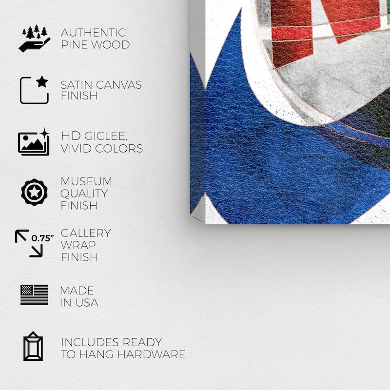 Wynwood Studio Canvas Sports and Teams Basketball Design Bold Blue and Modern & Contemporary Wall Art Canvas Print