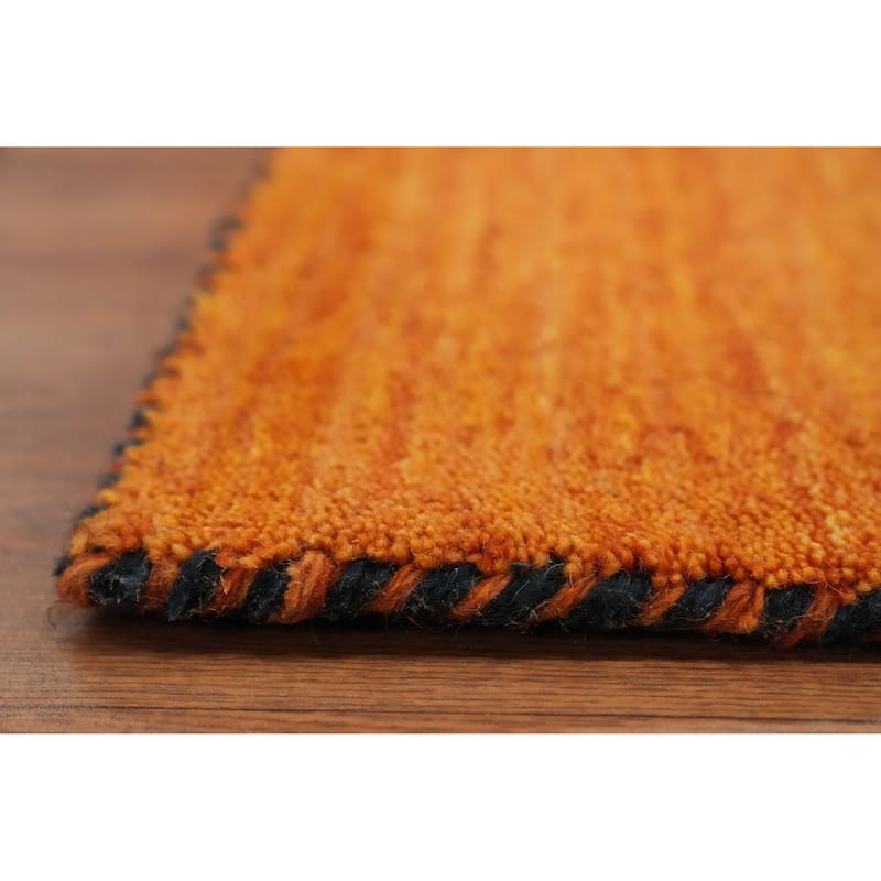 Hand Knotted Oriental 100% Wool Carpet Tribal Animal Pictorial Oranges & Rust Gabbeh Area Rug - 8' 0'' X 7' 11''