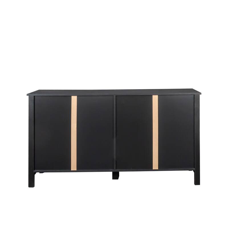 Roomfitters Modern Sideboard with 4 Doors, Freestanding Buffet Storage Cabinet for Living Room, Entryway, or Office