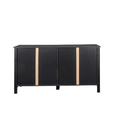 Sideboard Storage Buffet Coffee Bar Cabinet with Open Shelves and 4 Doors for Living Room or Dining