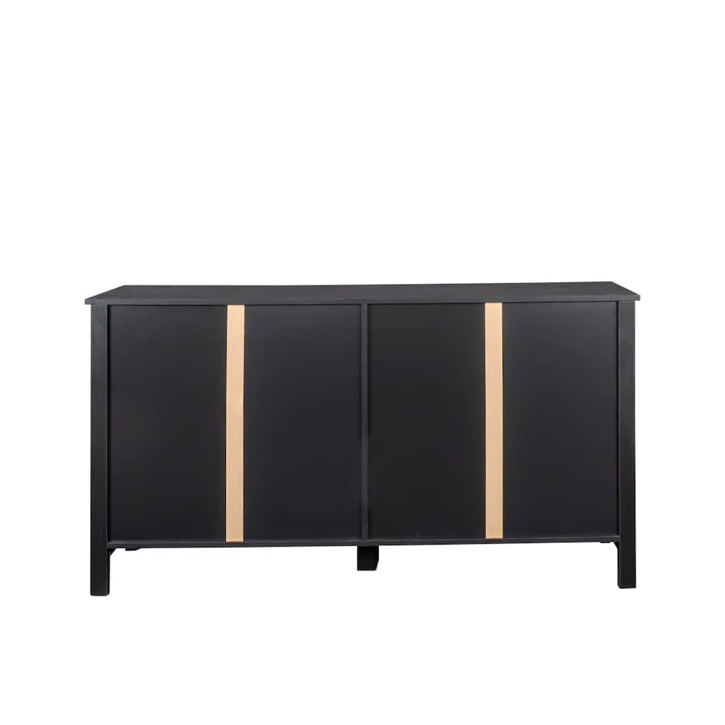 Sideboard Storage Buffet Coffee Bar Cabinet with Open Shelves and 4 Doors for Living Room or Dining