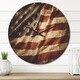 preview thumbnail 1 of 7, Designart 'American Flag' Oversized Global Wall CLock 23 in. wide x 23 in. high