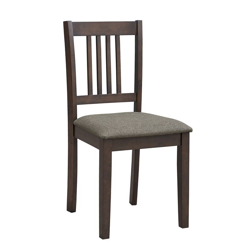 Modern Style 5-Piece Dining Set with Square Table and 4 Slat Back Upholstered Dining Chairs
