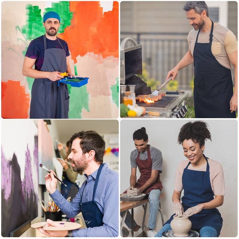 9pcs Kitchen Cooking Aprons Art Aprons Pottery Artist Painting Apron - 70cmx60cm
