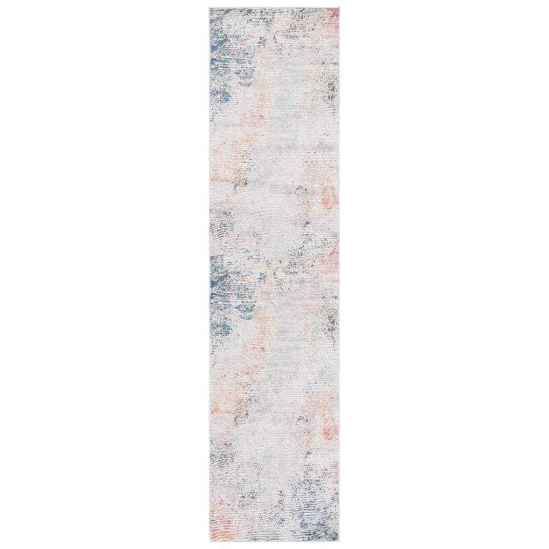 SAFAVIEH Vogue Lettie Modern & Contemporary Rug - 2' x 8' Runner - Ivory/Blue Rust
