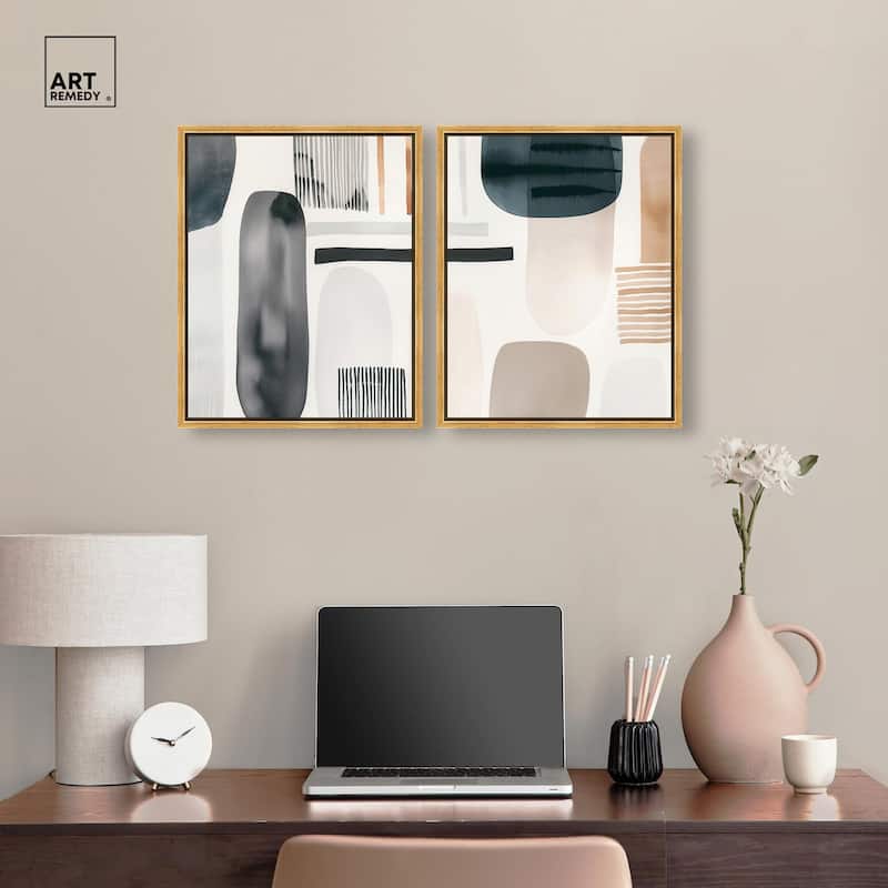 Floating Shapes I Canvas Set of 2 by Art Remedy