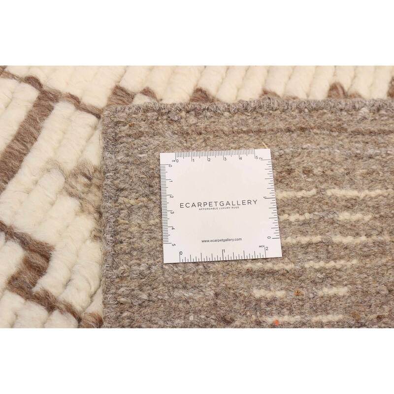 ECARPETGALLERY Hand-knotted Tangier Cream Wool Rug - 8'1 x 9'10