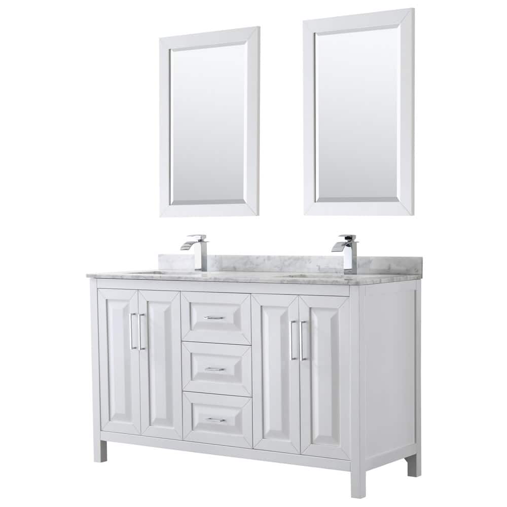 Wyndham Collection Daria 60" Free Standing Double Vanity Set with MDF
