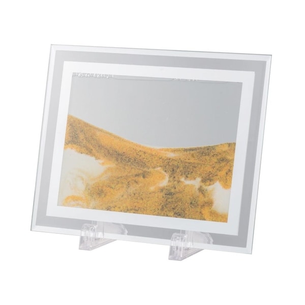 8.5" Yellow and Gray Moving Sand Table Art - N/A