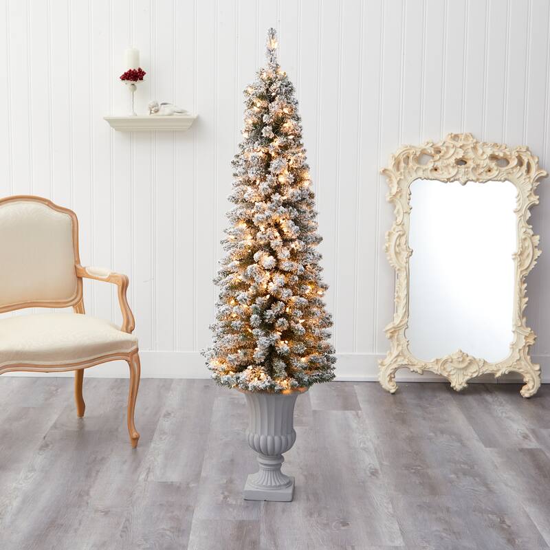 5.5' Artificial Christmas Tree with 200 Lights in Decorative Urn