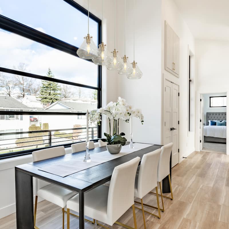 Modern Luxury 5-light Brass Gold Crackled Glass Chandelier Bowl-shaped Kitchen Island Light for Dining Room