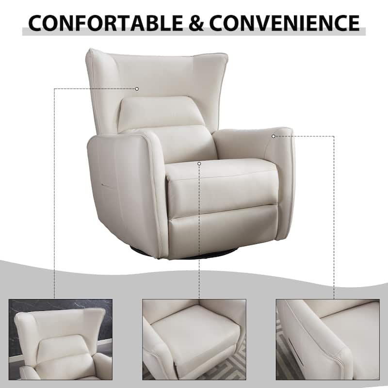 Wingback Faux Leather Electric Power Recliner for Living Room