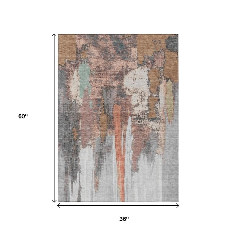 HomeRoots Abstract Transitional Rectangle Outdoor Rug