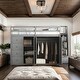 preview thumbnail 1 of 38, Full Size Wood Loft Bed With Wardrobes, Cabinets and Drawers, Gray Grey