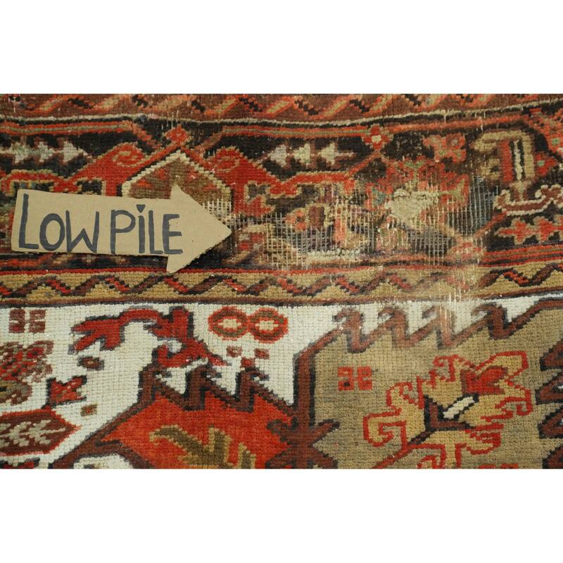 Hand Knotted Oriental 100% Wool Carpet Traditional Medallion Oranges & Rust Heriz Area Rug - 11' 3'' X 8' 4''