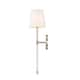 1 Light Wall Sconce with White Shade in Champagne Gold