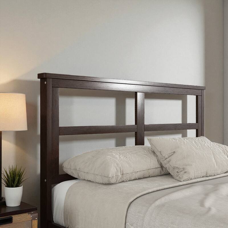 Full/King Size Rubber Wood Bed with Rattan Headboard and 2 Storage Drawers, Solid Frame with Reinforced Support Slats and Feet