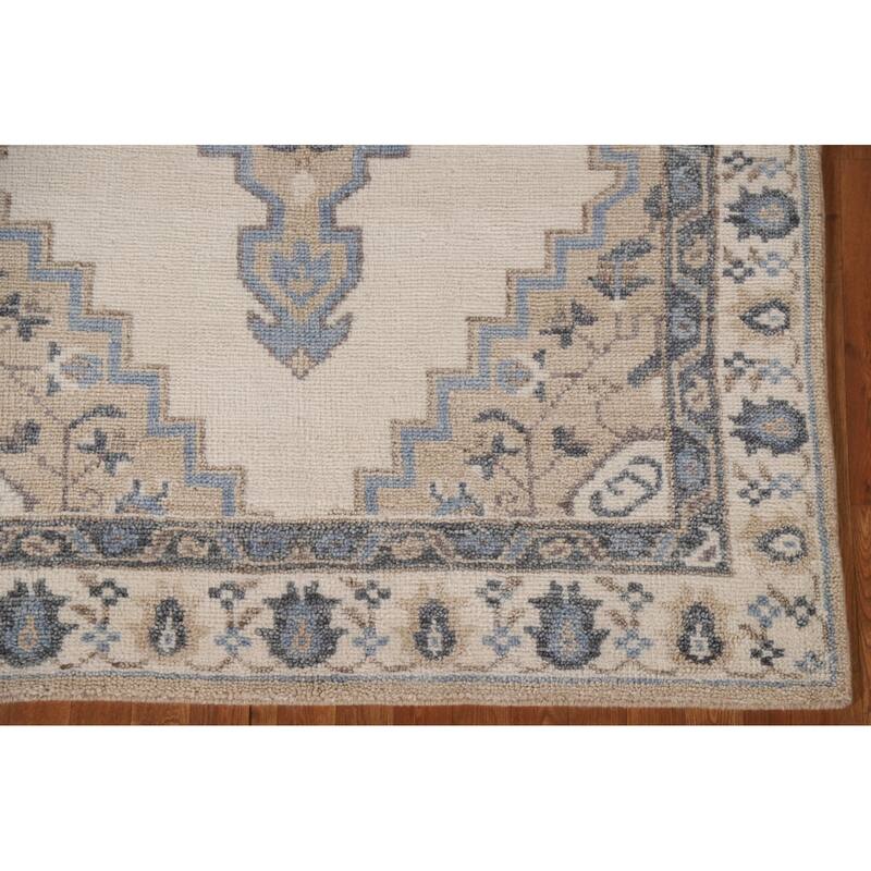 Geometric Moroccan Indian Area Rug Handmade Wool Carpet - 5'3"x 7'11"