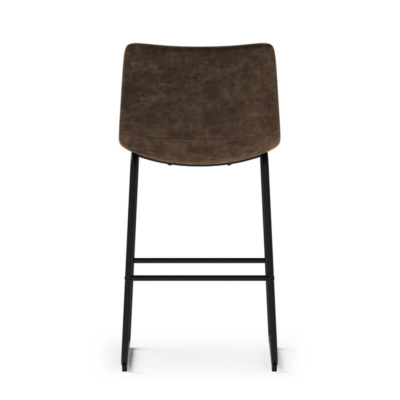 WYNDENHALL Adrienne Mid Century Modern Bar Stool (Set of 2) - 21.53" D x 19.49" W x 39.37"H