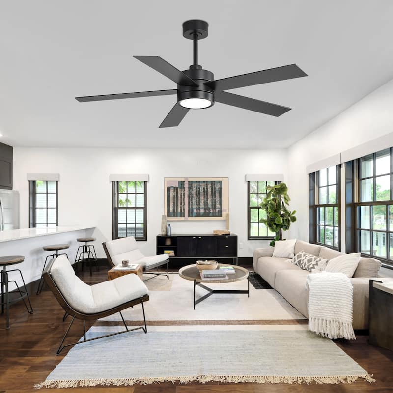 52-IN LED Ceiling Fan with Light Kit and Remote- 5 Blades