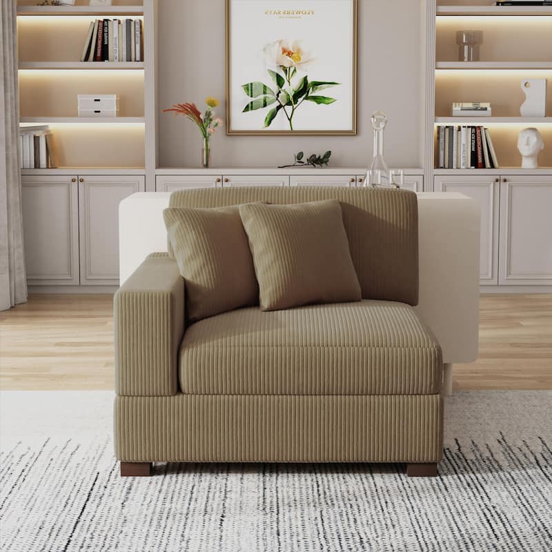 Corduroy Armchair Sofa Corner Chairs With Pillows