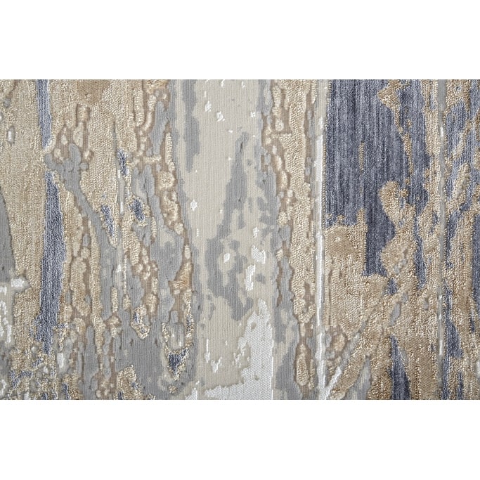 Xafah Power Loomed Distressed Abstract Area Rug By HomeRoots - 12' Runner