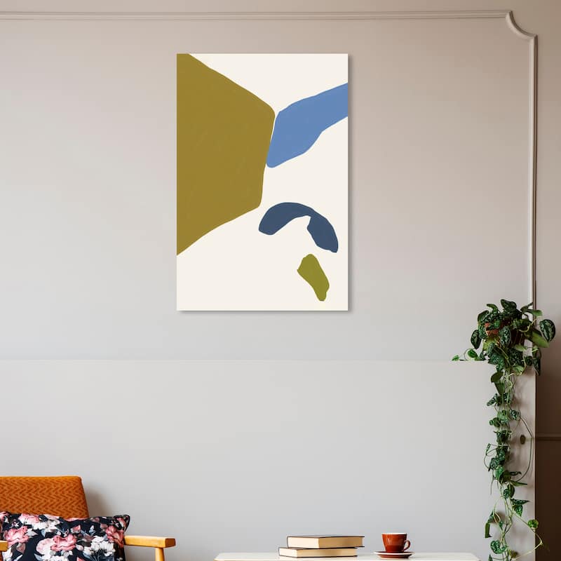 Wynwood Studio Canvas Abstract Abstract Sunglasses Blue and Army Green Modern & Contemporary Wall Art Canvas Print - 30 x 20