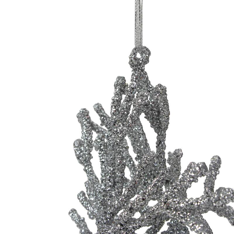 Glitter Snowflake Christmas Ornament - 7.5" - Silver