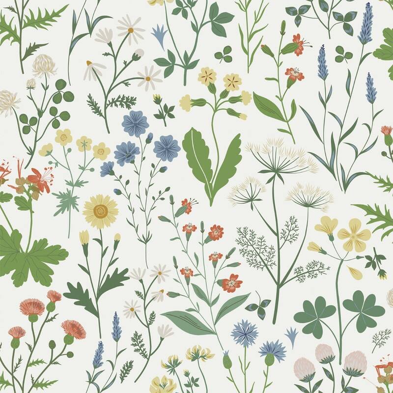 ESTA Home Fiore Green Wildflowers Wallpaper - Multi-Color