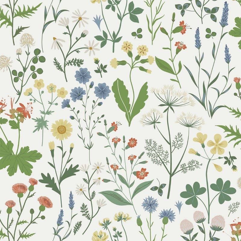 ESTA Home Fiore Green Wildflowers Wallpaper