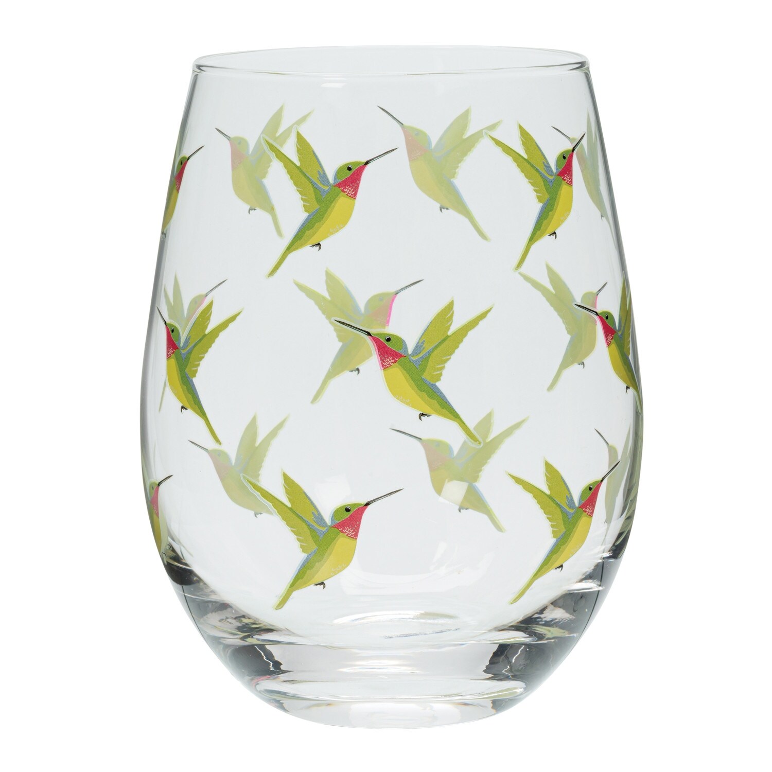 Blue Bird Stemless Wine Glass