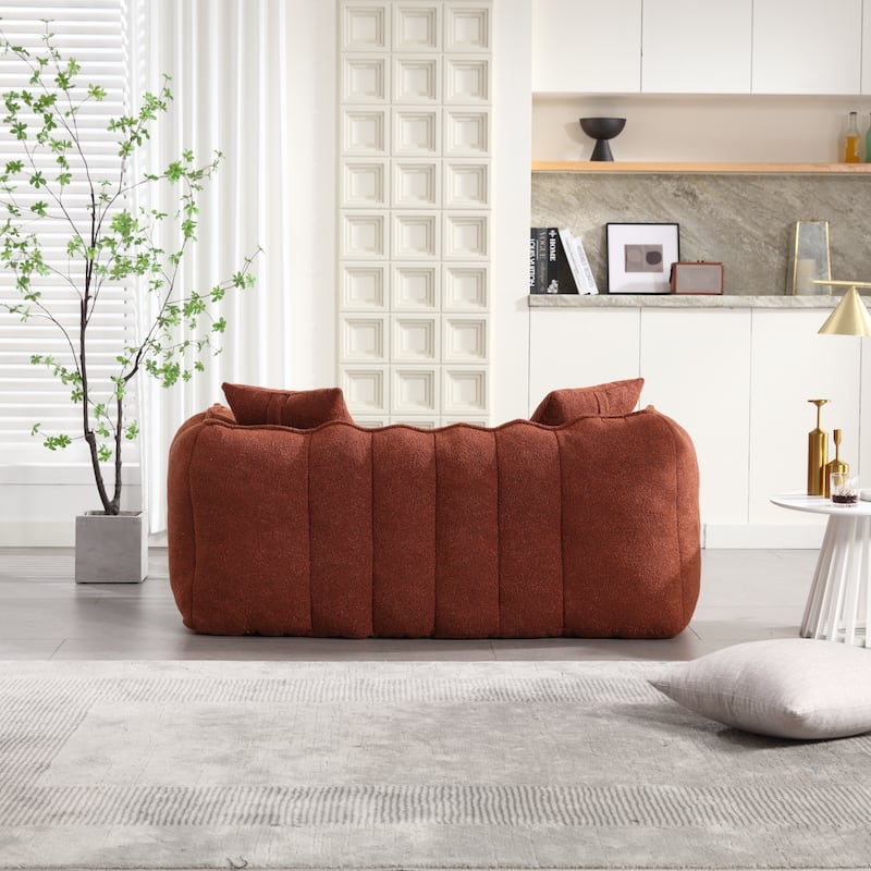 Beanbag Chair With High Resilience Foam Core For Two People. The Comfortable Square Recliner Sofa Is Ideal For Family Members
