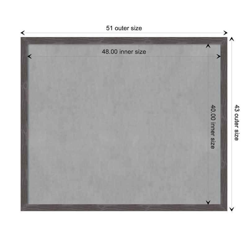 Amanti Art Woodridge Rustic Grey Framed Magnetic Board - Board Size 48x40