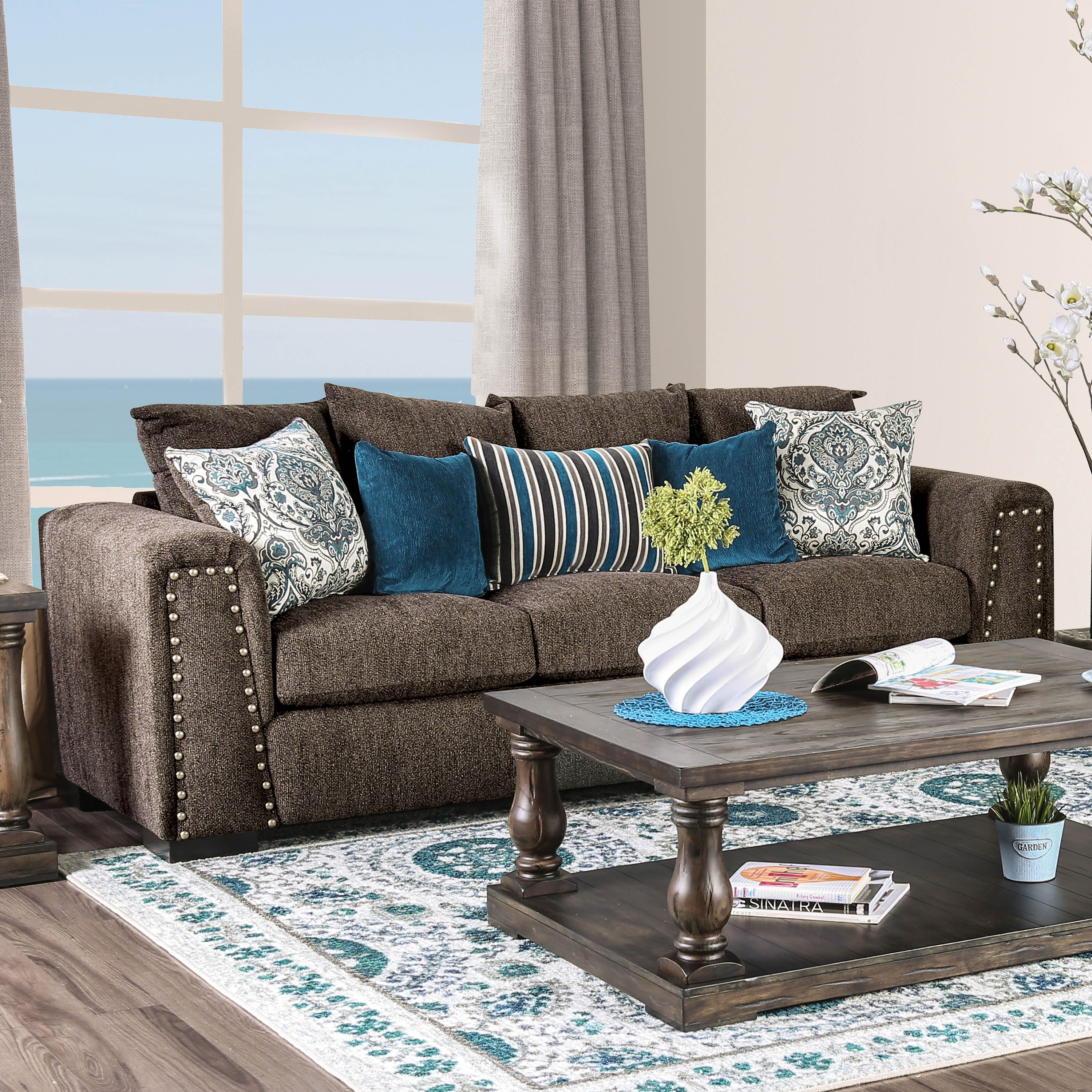 Nailhead sofa hot sale