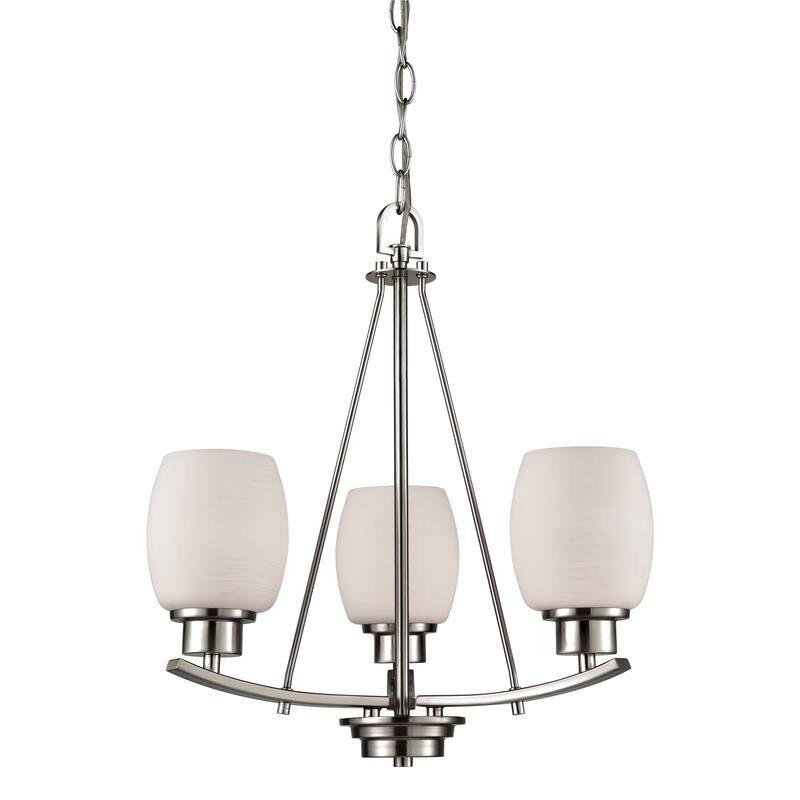 Casual Mission 17-inch Wide 3-Light Chandelier in Brushed Nickel - 17in W x 17in D x 19in H