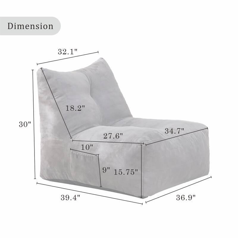 Bean Bag Chair,Lazy Floor Sofa Couch with Pocket