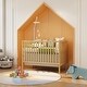preview thumbnail 27 of 31, 5-In-1 Convertible Crib, Converts from Baby Crib to Toddler Bed Natural