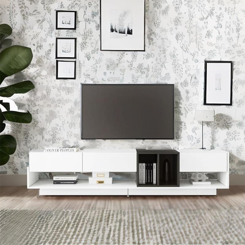 ON-TREND Sleek and Stylish TV Stand with StorageTwo-tone Media Console