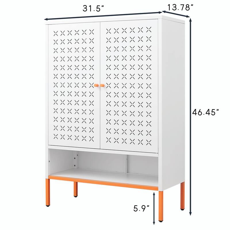 Adjustable Shoe Cabinet with Butterfly Doors - Space-Saving Design