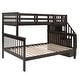 preview thumbnail 33 of 38, Stairway Twin-Over-Full Bunk Bed with Storage and Guard Rail,Space-Efficient Multifunctional Bunk Bed With Storage