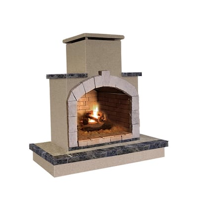 48 in. Tile and Stucco Propane Gas Outdoor Fireplace