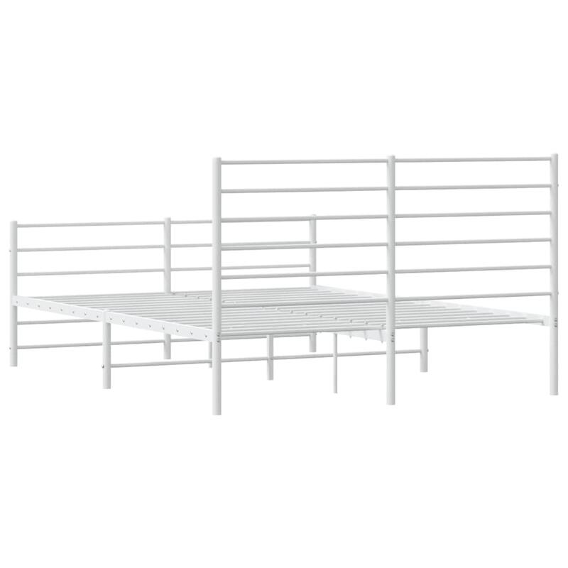 vidaXL Metal Bed Frame with Headboard, No Mattress
