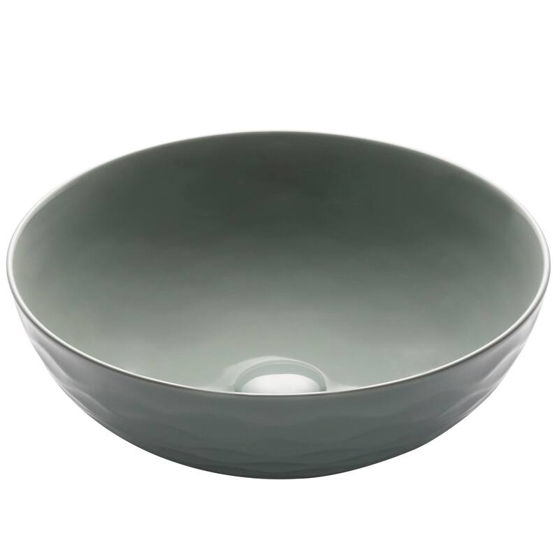 KRAUS Viva 16 1/2 inch Round Porcelain Ceramic Vessel Bathroom Sink